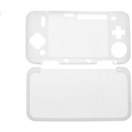 Tekmihat Soft Rubber Silicone Cover Case Protector for New 2DS XL LL Console Full Body Protective Skin Shell (White)