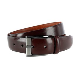 Trafalgar Men's Matteo 35mm Feather Edge Dress Belt, 42, Brown