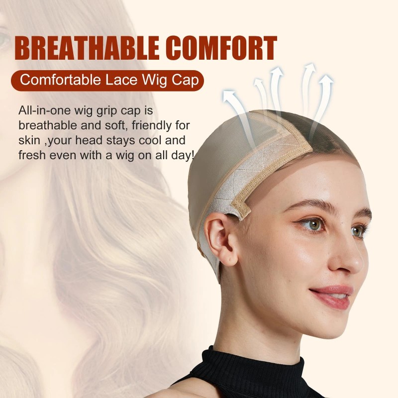 Lace Wig Cap for Women Adjustable Wig Grip Cap with