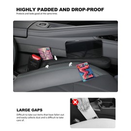 Nosxxus Car Seat Gap Filler Universal for Car SUV Truck Fit Organizer Fill The Gap Between Seat and Console Stop Things from Dropping 2Pcs