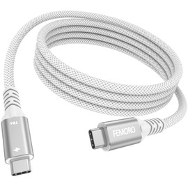 FEMORO Thunderbolt 4 Cable 6ft, 40Gbps Data Transfer 8K@120Hz 4K@240Hz Video Display 240W Fast Charging USB4 Cord for TB4 Dock External SSDs and More Thunderbolt 4 Connection