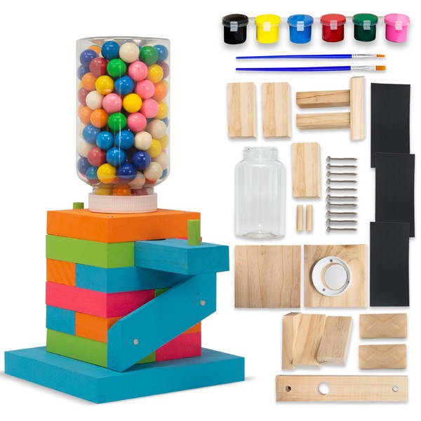 SparkJump DIY Candy Dispenser Wood Building Kits for Kids | Craft Tastic Kids Wood Projects for Creative Fun | STEM Teaching Woodworking Kit for Kids | Great Gift Idea for Crafts for Boys and Girls