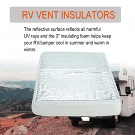 PRUNkuar RV Vent Insulator, 22" x 14" x 3" RV Vent Pillow RV Skylight Insulator with Reflective Surface for Standard RV Shower Skylight