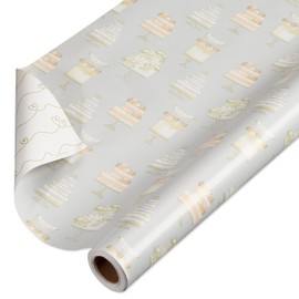 American Greetings American Greetings 175 sq. ft. Reversible Wrapping Paper for Weddings, Bridal Showers, Engagement, Anniversaries and All Occasions, Wedding Cakes (1 Roll, 30 in x 70 ft.)