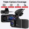 LECTRUS 4K Dash Cam Front and Rear Inside, 3 Channel