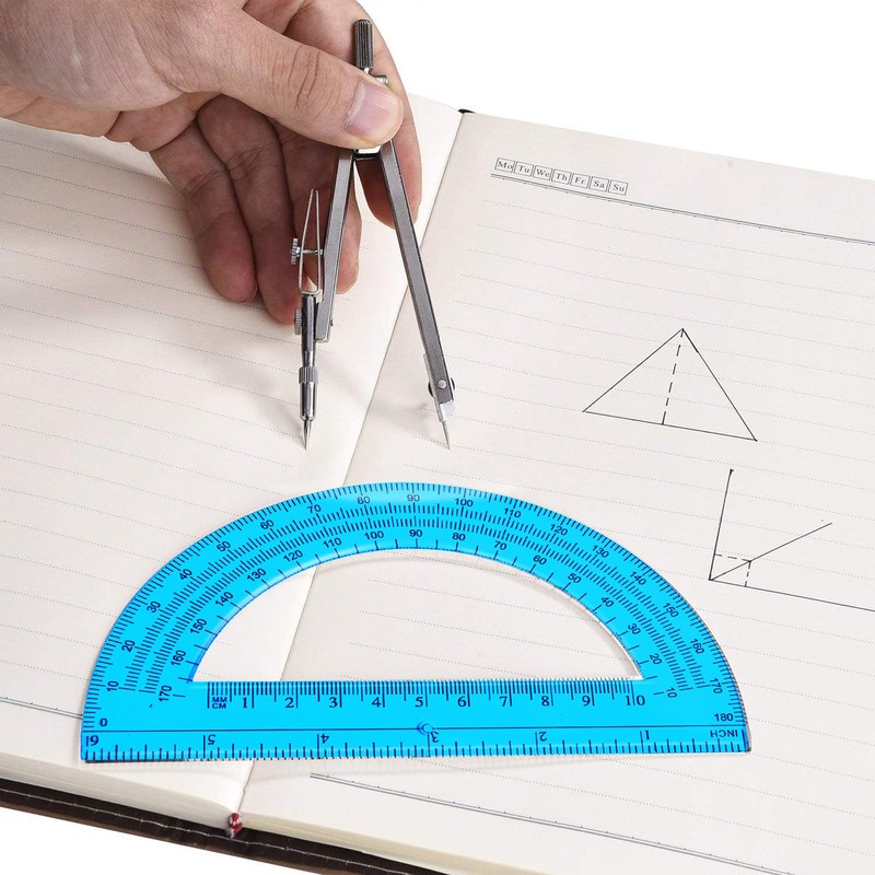 Tdfronien Students Geometry Math Set, Drawing Compass and 6 Inch