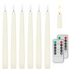 Flameless Taper Candles with 3D Wick, 9.6" Real Wax LED