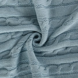 NTBAY 100% Pure Cotton Cable Knit Toddler Blanket, Super Soft Warm Breathable 30x40 Baby Blanket for Crib, Stroller, Nursery, Travel, Newborn, 30x40 Inches, Baby Blue