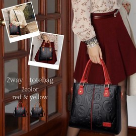 SHARE ITEMS Women's Tote Bag, Lightweight, Black, Large Capacity, Popular, Lightweight, Business Bag, Crossbody Pochette, Shoulder Bag, yellow