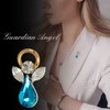 Guardian Angel Brooch, December Birthstone, Angel Badge with Blue Topaz