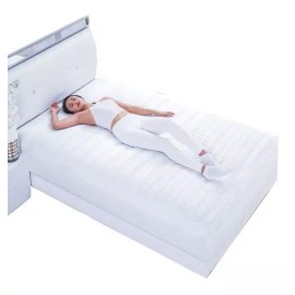 Colchas Concord Cubrecolchón Colchas Concord protector ortopédico Matrimonial microfibra Concord blanco con diseño lisa