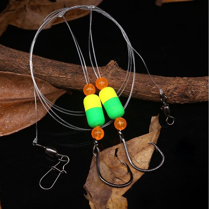 Pompano-Rigs-for-Surf-Fishing-Saltwater-Gear with Double Circle & Wide Gap Hook-6-Pack Surf Fishing