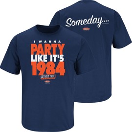 Smack Apparel Detroit Baseball Fans. I Wanna Party Like It's 1984 Navy T-Shirt (Sm-5x)