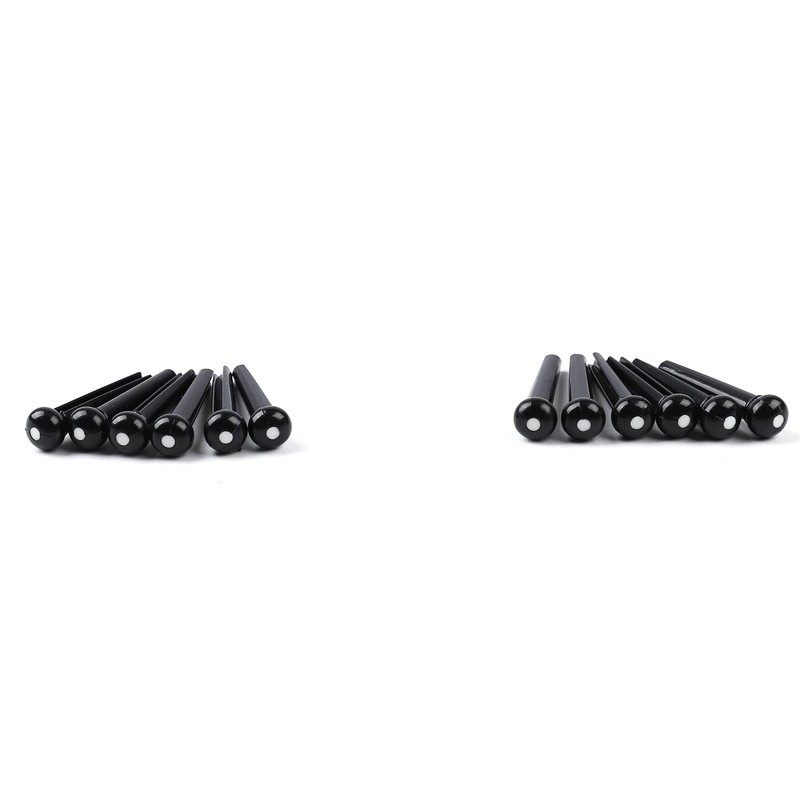 12 String Guitar Bridge Kit Black Roswood and Plastic Saddle