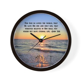 CafePress John 3 16 Verse 10" Wall Clock for Livingroom, Kitchen, or Office
