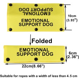 Therapy Service Dog Leash Sleeve Emotional Support Dog Leash Wrap Alert Hanging ID Patch Tag Pet Birthday Gift (Emotional Dog-YE Sleeve)