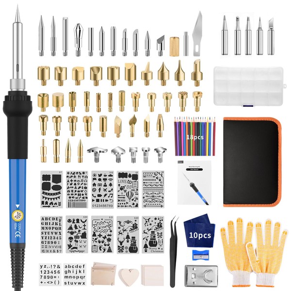 Wood Burning Kit 113pcs Professional Wood Burning Tool Adjustable Temperature