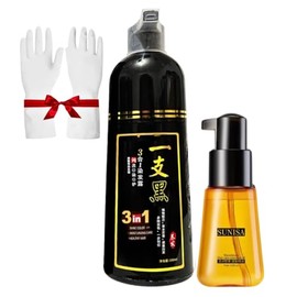 Shampoo Tinte Instantaneo Para Cabello Cubre Canas Natural Jengibre 500Ml - Champú Instant Hair Color Para Teñir El Cabello 3 En 1 Coloración Al Insta
