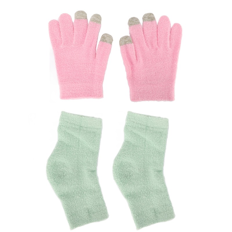 Pink Moisturizing Hand Gloves Touch Screen Prevent Cracked Skin Green