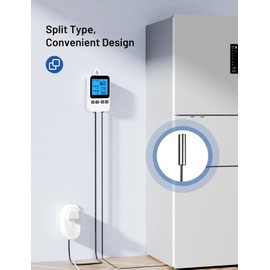 INKBIRDPLUS Plug in Thermostat, Separate Thermostat Outlet for Heater with 8.8 Ft Power Cord, for Reptile Greenhouse Homebrew Aquarium Seedling Mat, Heating or Cooling Mode Thermometer Controller