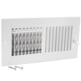 EZ-FLO 10 x 4 Inch (Duct Opening) Air Vent Cover for Wall or Ceiling, Two-Way Ventilation Register, Solid Steel HVAC Register Cover, White, 61609