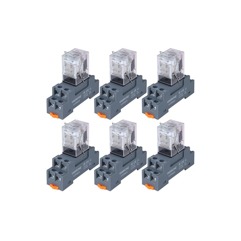 6PCS Electromagnetic Power Relay, 8-Pin 10 AMP 24V AC Relay