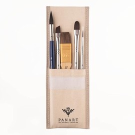 Pan Art Synthetic Brush Set with Pouch for Aquarelle & Acrylic 1-Piece