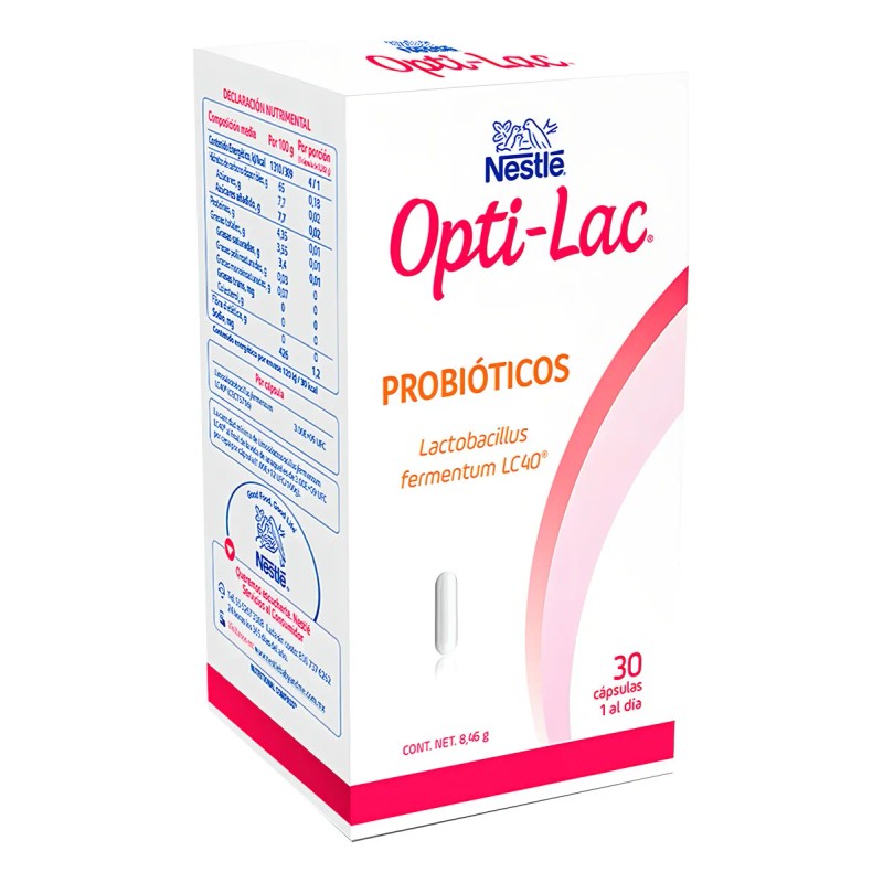 Caja De Probióticos Opti-lac Lactobacillus X30 Capsulas Sabor Tableta sin