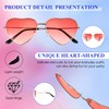 BBTO 2pcs Heart Shape Glasses Hippie Sunglasses Retro 70s Glasses