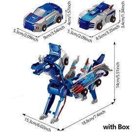 Dinosaur Transforming Car Toy, Fun Collision Toy Transforms into Dinosaur, Perfect Birthday Gift for Kids, Battery-Free Unique Toy, Model Car Kit:_Golden_one-size