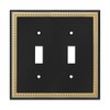 Pearled Frame Decorative Wall Plate Switch Plate Outlet Cover (Double