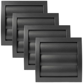 Vent Systems 4'' Inch Anthracite Air Vent Cover, Pack of 4, Dryer Vents and Bathroom Exhaust Vent Pipe, Louvered Outdoor Dryer Vent Cover Opening Flap Vent, Keeps Out Insects, Birds and Rodents