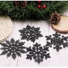YYCRAFT 32pcs Glitter Snowflake Ornament 4 Inch for Christmas Tree