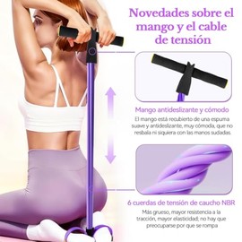 HBKUUY Cinta De Resistencia Multifunción,Cuerda Elástica De Yoga De 6 Tubos,Pedales De Caucho Natural,Cinta De Fitness Multifuncional para Entrenamien