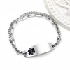 Oneress Blood Thinner Awareness Medical Alert Bracelet Multilayer Stainless Steel