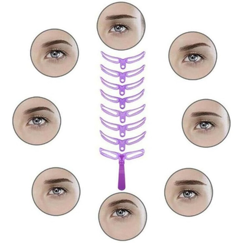 Eyebrow Stencil for Beginners, 8 Styles Eyebrow Shaper Kit with