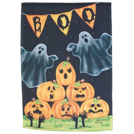 Magnolia Garden Boo Ghosts Jack-O-Lanterns 13 x 18 Inch Polyester Garden Flag