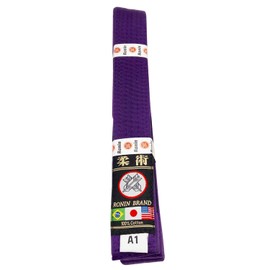 Ronin Brand BJJ Cinturón para entrenamiento de artes marciales de Jiu Jitsu brasileño (morado, A1)