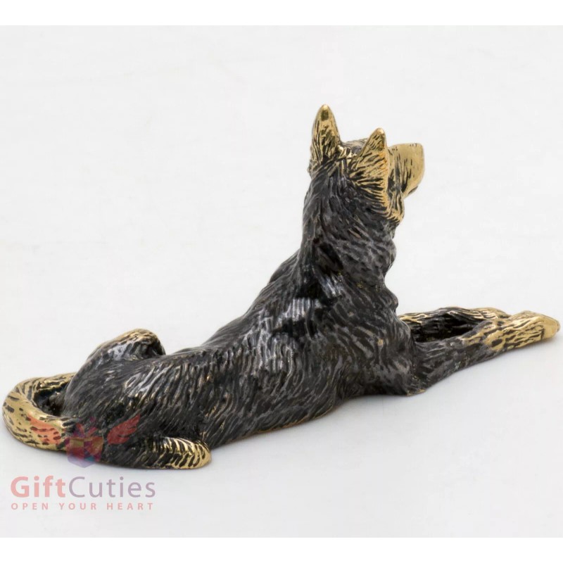 Solid Brass Figurine of German Shepherd Dog IronWork