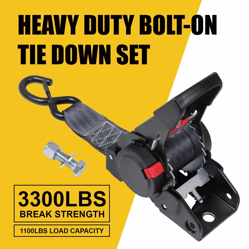 Ayaport Retractable Ratchet Straps 2 inch x 6ft Boat Transom