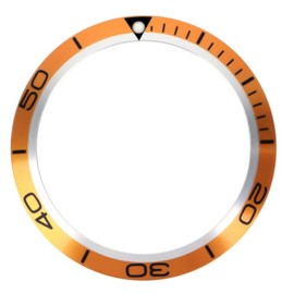 LACAK Aluminum Watch Bezel Insert Compatible with Omega Seamaster Planet Ocean 45.5mm Watch (Orange)