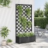 Gecheer Planter with Trellis Black Solid Wood Fir