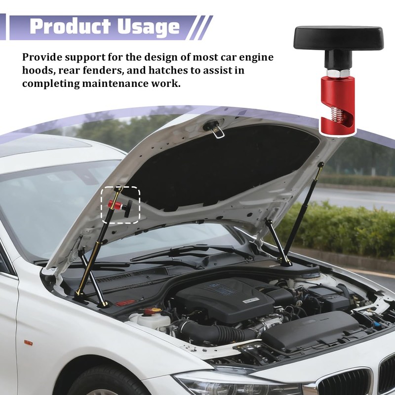 2PCS Car Hood Prop Struts Clamp, Vehicle Hood Lift Support