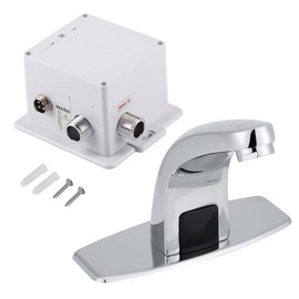 Automatic Infrared Sensor Faucet, Basin Cold Water Tap, Non-Contact Basin Faucets with Control Box for Hands Free Kitchen