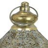 Benjara 18 Inch Decorative Lantern, Embossed Design, Tear Drop Shape,