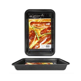 Oblong Turkey Tin Pack of 2 Non Stick Oven Tray for Roasting & Baking 26x17x3cm