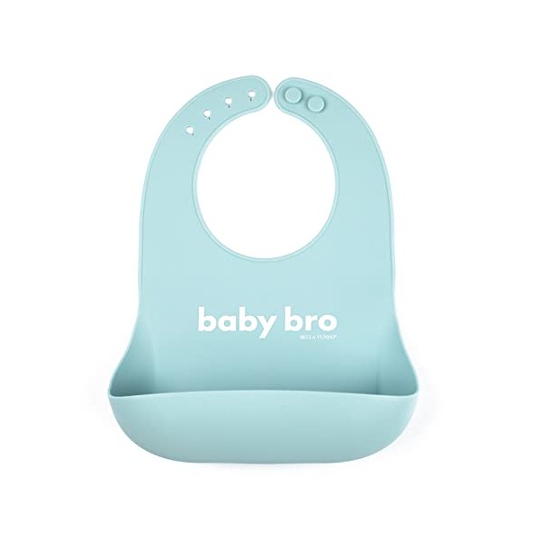 BELLA TUNNO Wonder Bib - Adjustable Silicone Baby Bibs for Boys, Durable and Waterproof BPA Free Silicone, Baby Bro (WB223)