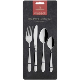Grunwerg 4CHDSTWDR/C 4-Piece Children's Cutlery Set, Stainless Steel