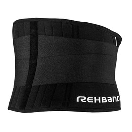Rehband UD X Stable Back Support Back Brace Size S/M/L/XL/XXL - 5 mm Neoprene Back Support for Physical Activities, Black Back Support Warms & Stabilises the Back, Size: XXL
