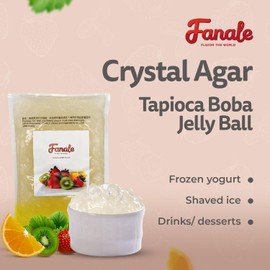Fanale Agar Crystal Tapioca Boba Jelly Ball for Milk Tea Coffee Shaved Ice Topping (4.4 lbs X 6 bags/case)